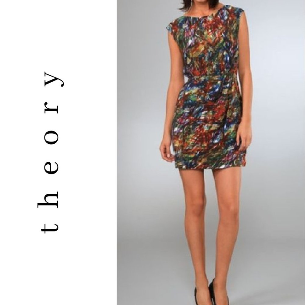 THEORY 💯 Silk Arena Brushstroke Mini Dress  6